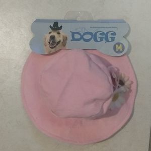 Dogg Pink Broad Rim Hat with Flowers